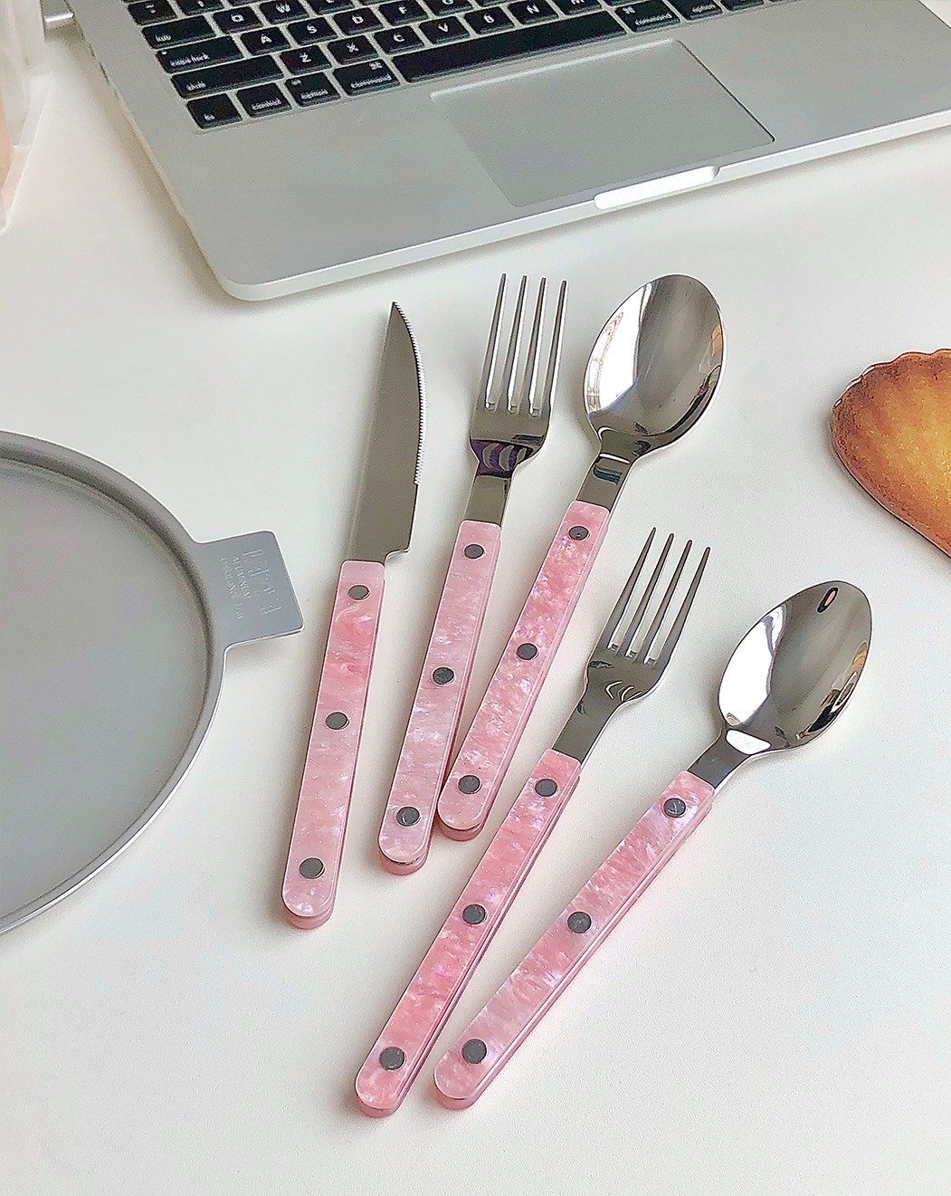 10-Piece Nordic Style Modern Pinky Flatware Set