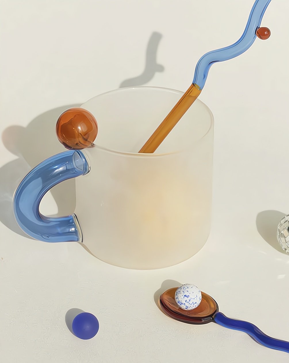 Candy Mug - Handblown Whimsical Dopamine Coffee Tea Cup