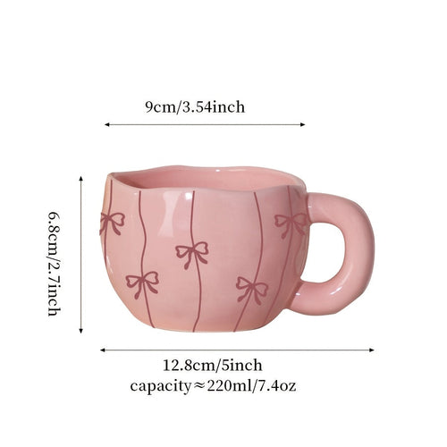 YUMIPLUS 74oz Insulated Pink Bow Mug