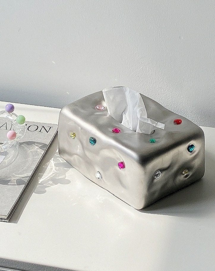 Handmade Ceramic Gemstone Tissue Box Cover