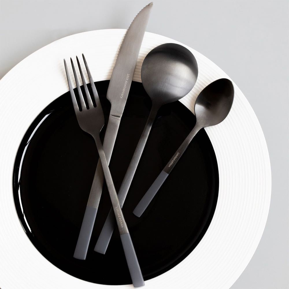 Modern Nordic Matte Black Stainless Flatware Set