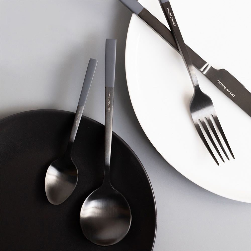 Modern Nordic Matte Black Stainless Flatware Set