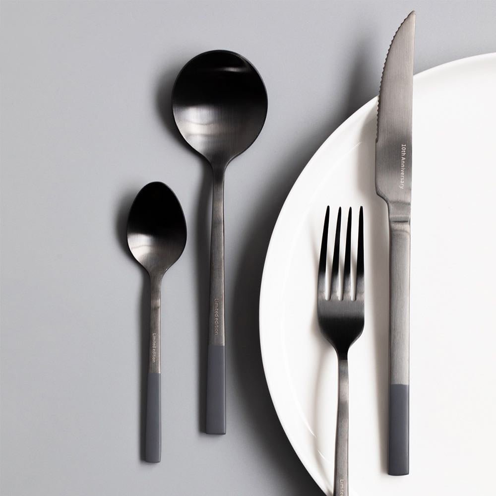 Modern Nordic Matte Black Stainless Flatware Set