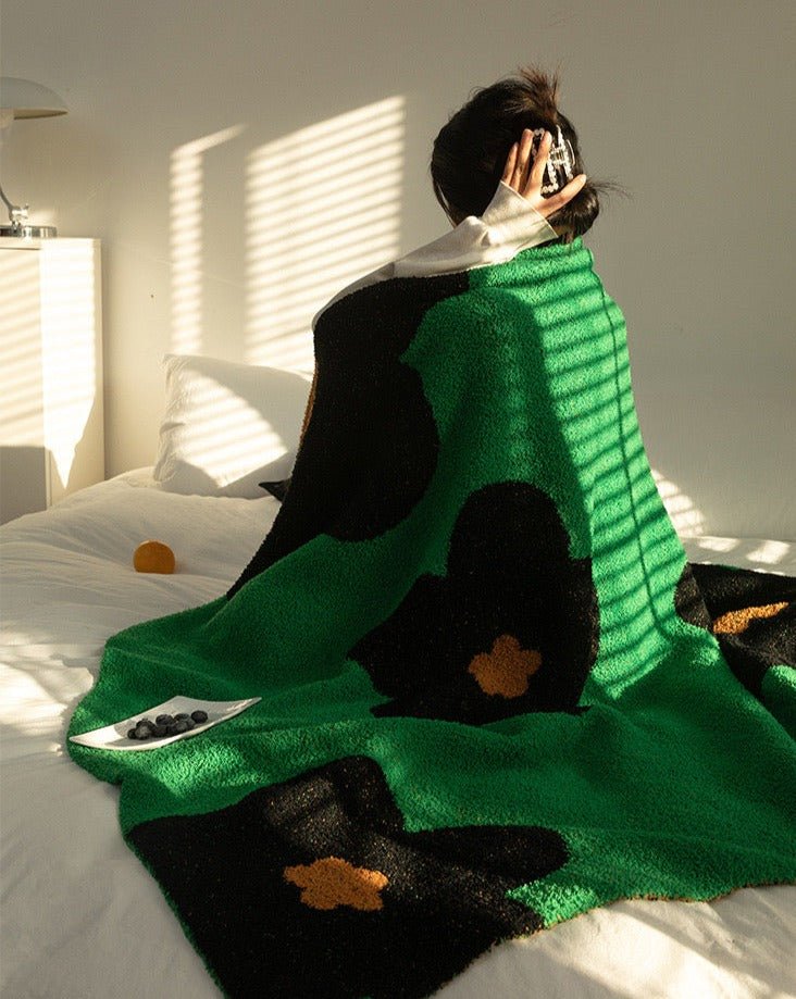 Ultra Soft Microfiber Sunflower Pattern Throw Blanket